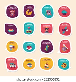 Coffee bubble speech flat banner design flat background set, eps10, dummy text