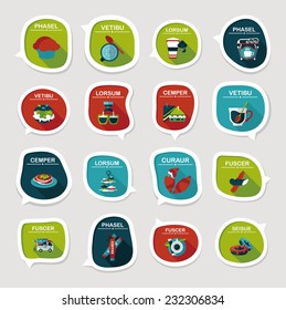 Coffee bubble speech flat banner design flat background set, eps10, dummy text