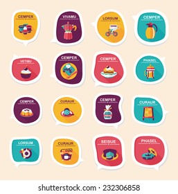 Coffee bubble speech flat banner design flat background set, eps10, dummy text