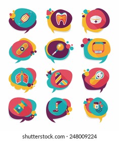 Coffee bubble speech flat banner design flat background set, eps10
