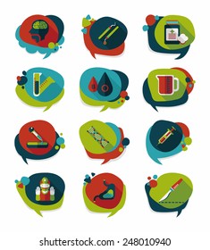 Coffee bubble speech flat banner design flat background set, eps10