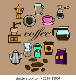 coffee bundle set vector design 