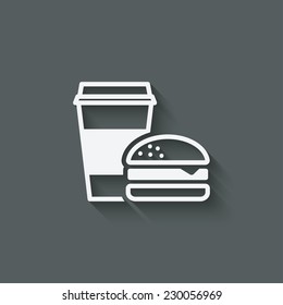 coffee and burger fast food - vector illustration. eps 10