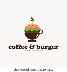 coffee & burger logo design unique