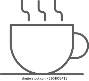 Coffee Business and office icon with black outline style. cup, mug, espresso, hot, cafe, restaurant, cappuccino. Vector illustration