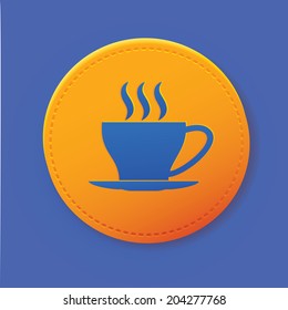 Coffee button,vector