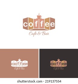 Coffee, Cafe Bar Vector Icons, Logos, Sign, Symbol Template 