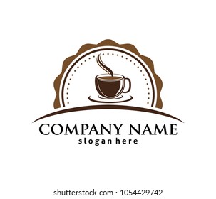 coffee cafe bistro vector logo design template