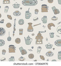coffee cafe breakfast food and drink pattern