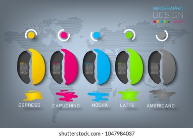 Coffee cafe business infographics on vector art.