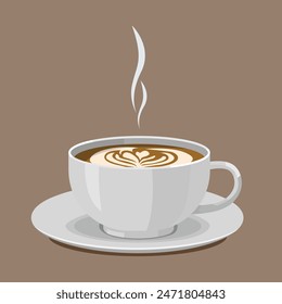 Coffee cafe capuchino vector illustration clip art morning motivation idea creative graphic design element