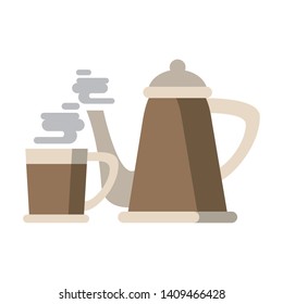 coffee cafe concept coffee shop elements hot drinks cartoon vector illustration graphic design