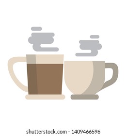 coffee cafe concept coffee shop elements hot drinks cartoon vector illustration graphic design