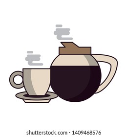 coffee cafe concept coffee shop elements hot drinks cartoon vector illustration graphic design