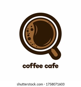 Coffee cafe cup logo template. Vector coffee cefe logo design