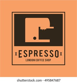 coffee cafe emblem vintage hipster set