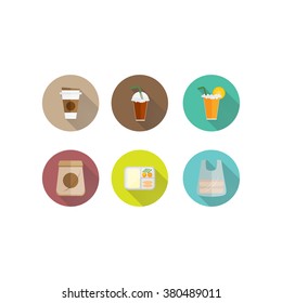 coffee cafe flat icons set,isolated backgound,isolated background