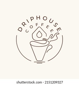 coffee cafe house line drawing logo simple inspiration
