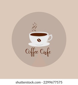 Coffee cafe icon on a slightly brown background.