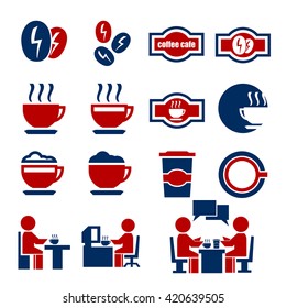 coffee cafe icon set