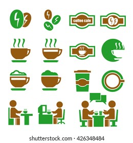 coffee cafe icon set