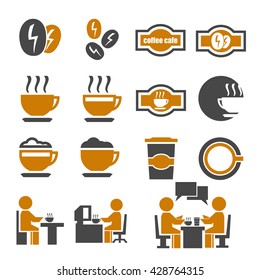 coffee cafe icon set