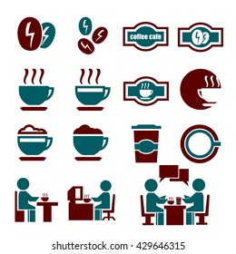 coffee cafe icon set