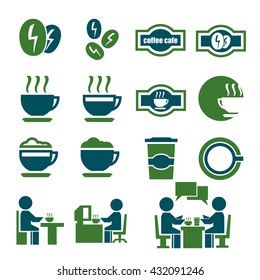 coffee cafe icon set
