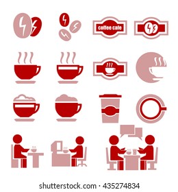 coffee cafe icon set