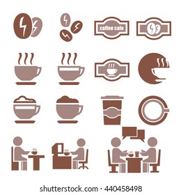 coffee cafe icon set