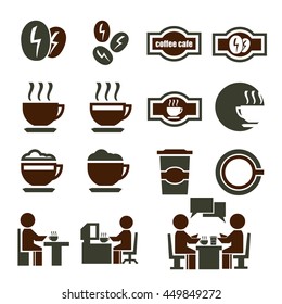 coffee cafe icon set