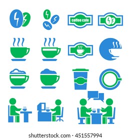 coffee cafe icon set