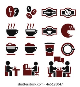 coffee cafe icon set