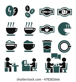 coffee cafe icon set