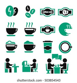 coffee cafe icon set