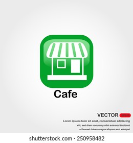 Coffee Cafe icon with white background