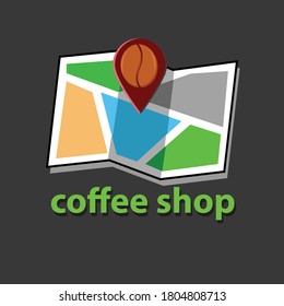 coffee cafe location vector map
