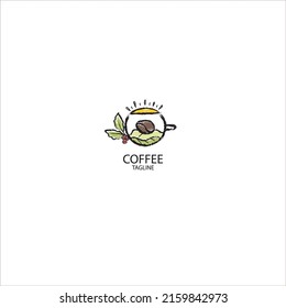 coffee cafe logo, can be used for coffee shops, cafes, restaurants, coffee brand logos etc.