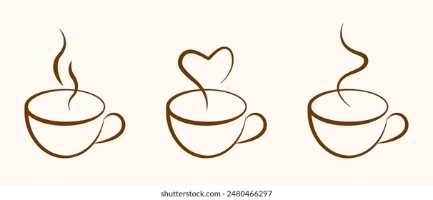 Coffee cafe logo. Coffee cup illustration.