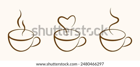 Coffee cafe logo. Coffee cup illustration.