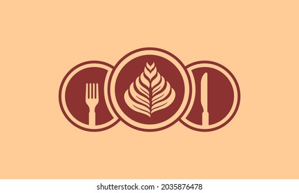 coffee cafe logo design concept. good for cafe or coffee shops or food and beverages business industry. vector illustration	