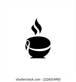 Coffee cafe logo design. Illustration of a mug with hot coffee.