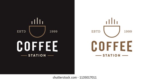 Coffee cafe logo Design with modern and vintage concept
