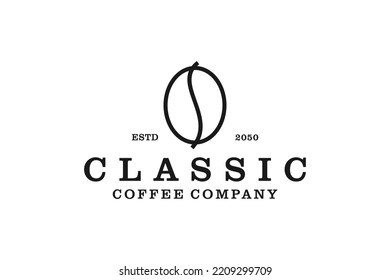 Coffee cafe logo design seed bean classic minimalist icon symbol bar restaurant