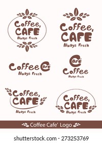 Coffee cafe logo design vector