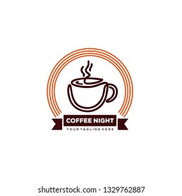 coffee cafe logo designs concept with minimalist circle line