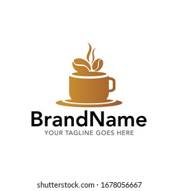 coffee cafe logo icon vector template with gradient color collection 