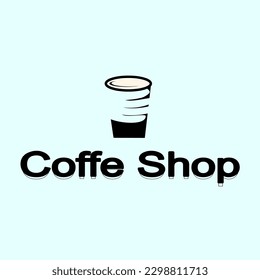 coffee cafe logo illustration design template.vector