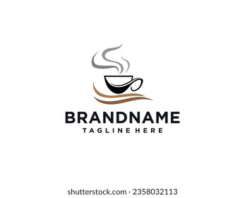 coffee cafe logo illustration design template