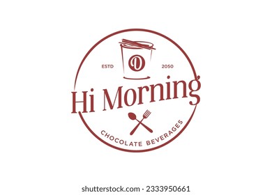 Coffee cafe logo label restaurant food drink icon symbol spoon fork element